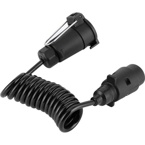 Câble à ressort de 2 m avec adaptateur de prise de remorque à 7 broches et connecteur de câblage pour caravane (1/5)