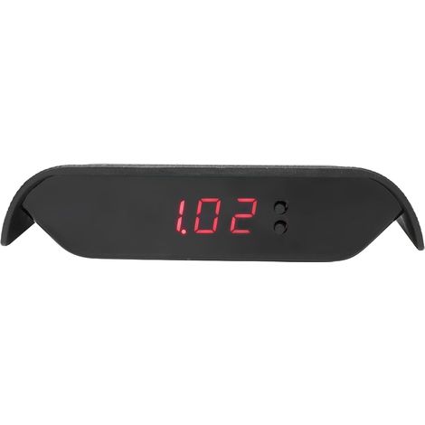 Horloge de voiture lumineuse à énergie solaire, montre électronique de haute précision, horloge électronique pour voiture, aucun câblage requis, démarrage automatique, rouge. (1/5)
