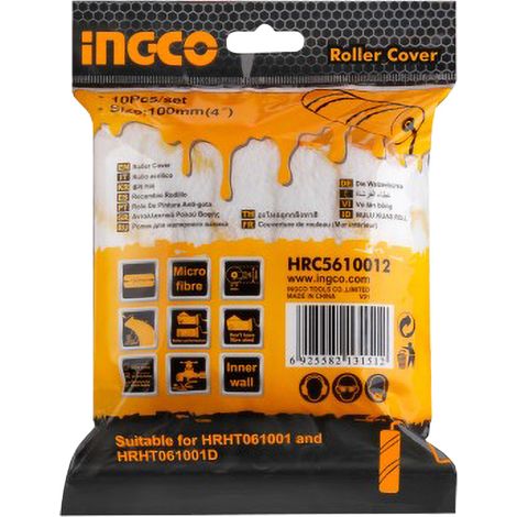 Rullino di Ricambio in Microfibra 10 cm INGCO - Conf. 10 Pezzi (1/3)