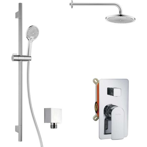 kielle Vega - Set de douche avec mitigeur encastré, 2 sorties, avec accessoires EcoSpare et corps d’encastrement, chrome 20618SP80 (1/5)