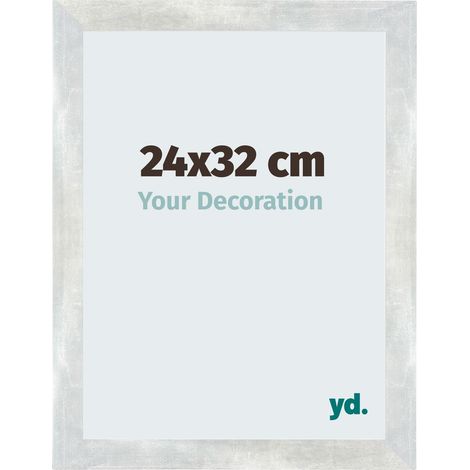 yd. - Cadre photo 24x32 - Argent Brillant Vintage - MDF - Mura