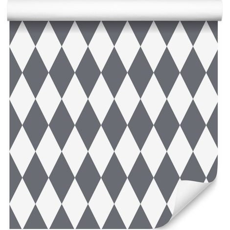 Carta da parati Arlecchino con diamanti grigi e grigio chiaro 50x1000 cm (1/5)