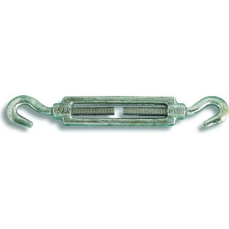 Tenditore a 2 ganci in acciaio zincato per cavi di diametro 8 mm fino a 25 kg, 1 pezzo