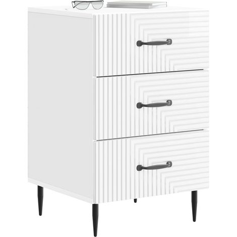 Maison Exclusive - Armadio da Notte con cassetto Bianco Lucido 43 x 41 x 66,5 cm