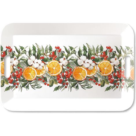 Plateau rectangulaire fruits dhiver 46,5 x 32,5 cm