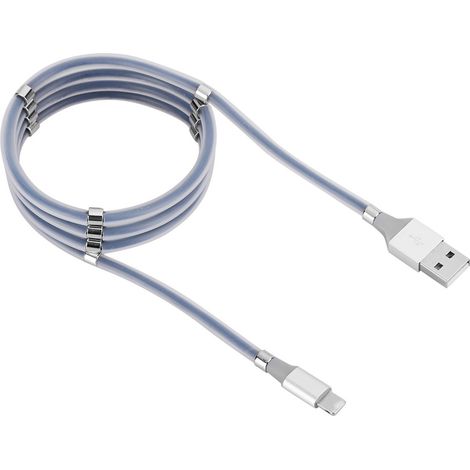 Câble de données de charge rapide à fixation magnétique, léger et de fabrication professionnelle en TPE souple de 1 m pour iOS (1/5)