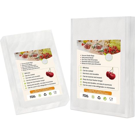 Sac Sous Vide Alimentaire - 200 Sacs (15 x 20cm + 20x25cm),sans BPA,Conservation des Aliments,pour Toutes les Machine sous Vide (1/5)