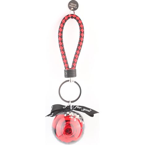 Preserved Flower Keychain Creativity Hanging Round Ball Pedant Gift Craft OrnamentsRed (1/5)