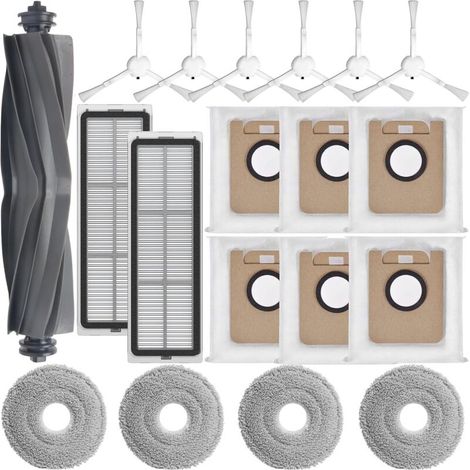 Zubehörset für den Dreame L10s Ultra/L10 Ultra/L10 Prime Saugroboter, 1 Hauptbürste, 2 Filter, 4 Reinigungspads, 6 Seitenbürsten, 6 Staubbeutel, Ersatzteile (1/5)