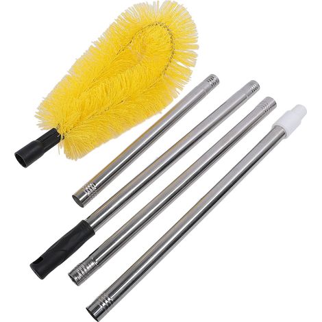 Outil de nettoyage gouttières en acier inoxydable avec brosse flexible (1/5)