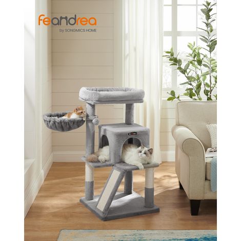 Arbre à Chat avec Niche et Griffoir 48,5 x 48,5 x 96 cm Gris Tourterelle