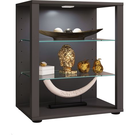 Escaparate del soporte de cristal de madera Glasol L 90x70x35 - VCM