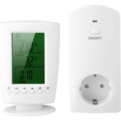 Programmierbarer drahtloser Thermostat und intelligente Steckdose für Zuhause