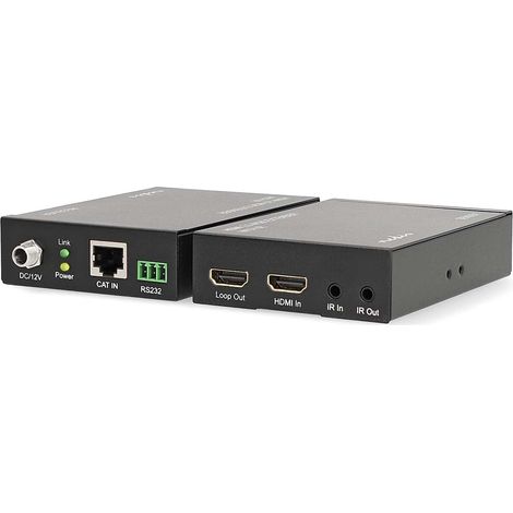 Extensor hdmi sobre cat6 hasta 600 m 4k60hz 18 gbps metal antracita
