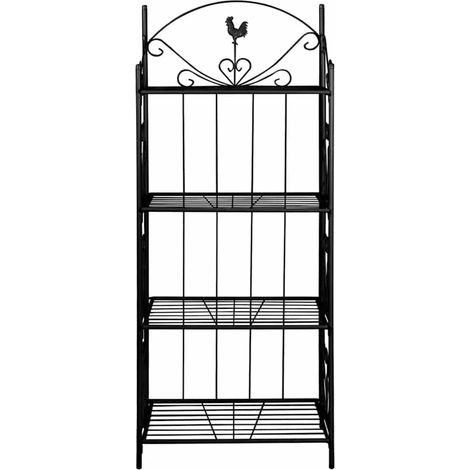 Estante De Planta Cuadrada Negro (1/2)