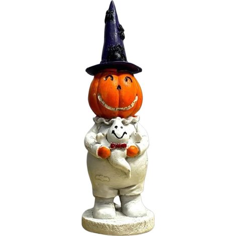 Décoration Halloween Bonhomme Sculpture Décorative Souriante Figurine Halloween Cheminée Pour Maison Salon Appartement Bureau Fête Centre De Table (1/5)
