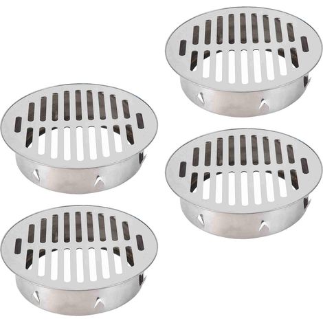 Couvercle de Siphon de Sol en Acier Inoxydable, 4 Pièces, Couvercle de Grille de Drainage Rond 160, Bouche Plate, Grand Diamètre, Blocage Rapide du Drainage, pour Balcon, Terrasse, Salle de (1/5)