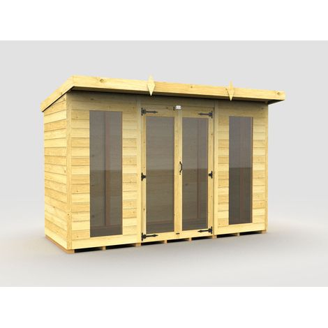 10 x 4 Pent Summer House (Full Height Window)