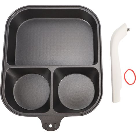 Poêle à œufs compartimentée 3 en 1, compatible avec les plaques de cuisson à gaz, électriques et à induction, pour petits déjeuners et omelettes. Antiadhésive. (1/5)