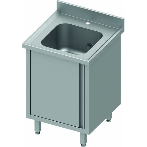 Plonge Inox 1 ou 2 Bacs Sans Egouttoir - Porte Battante - Gamme 600 - Stalgast