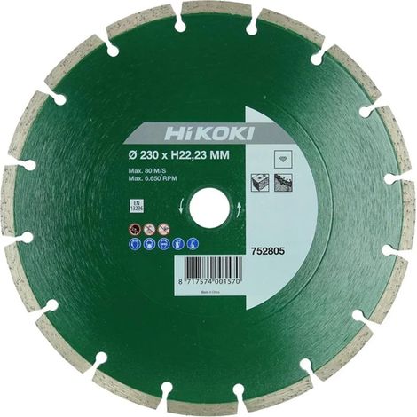 HiKOKI 752805 230mm 9 Inch Diamond Wheel Blade for Stone Masonry Tiles Segmented