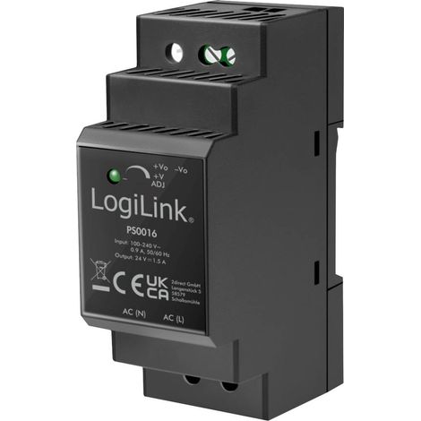 LogiLink PS0016 Alimentation rail DIN 24 V 1.5 A 36 W Contenu 1 pc(s) (1/4)