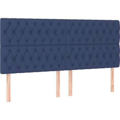 Maison Exclusive - Testiera Blu 200x7x118/128 cm Tessuto