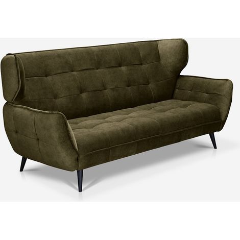 Modernes 3-Sitzer-Sofa aus Samt im Chesterfield-Stil Buran - Dunkel Grün (1/5)