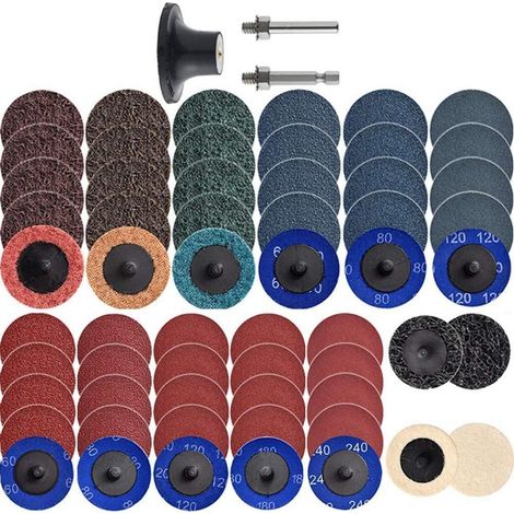 Schleifscheiben Set 60tlg. mit Halter für Oberflächenbearbeitung und Rostentfernung (1/5)