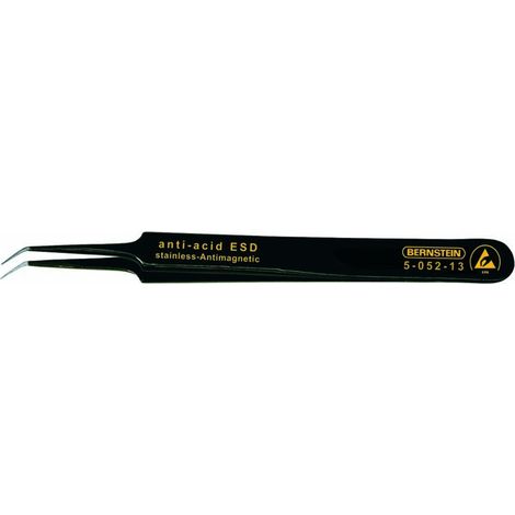 BERNSTEIN Tools for Electronics 5-052-13 SMD-Pinzette 5b SA-ESD Super-spitz, gebogen 110 mm