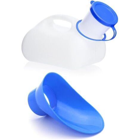 BUNTHAUS Urinoir Unisexe 1000ml avec Couvercle   Bouteille d'Urine Portable pour Voiture, Camping, Voyage et Usage Extérieur