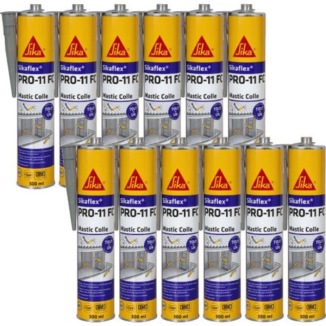 Lot de 12 mastics colle SIKA Sikaflex PRO 11 FC Purform - Gris béton - 300ml