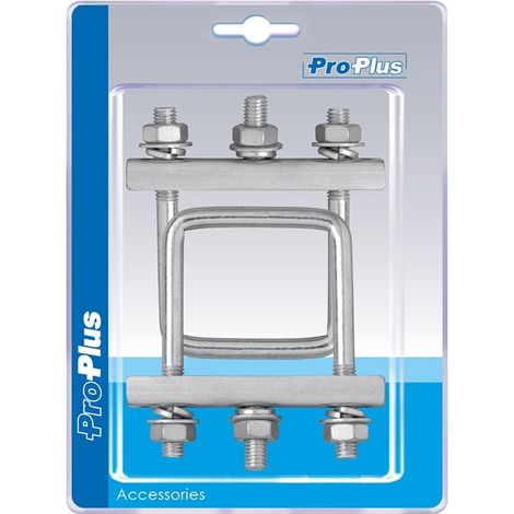 Staffa ad U quadra 60mm per morsetto ruotino - set da 2 pezzi in blister (1/5)