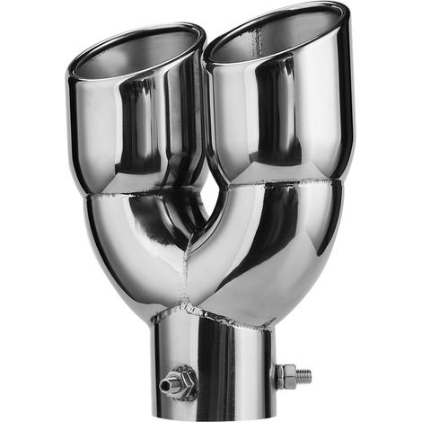 Double sortie d'échappement pour automobiles, embout de silencieux en acier inoxydable 201, 63-76-220 (1/5)