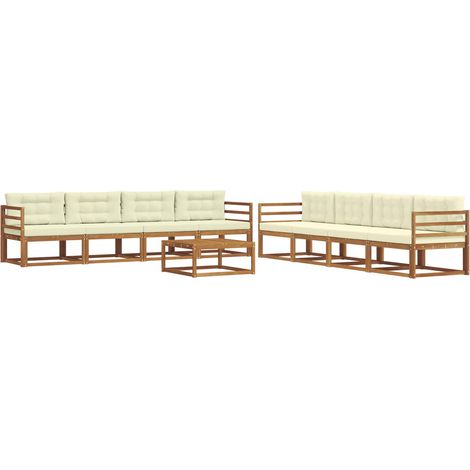 Outdoor Sofa Set with Cushion 9 pcs Natural and Cream vidaXL (1/5)