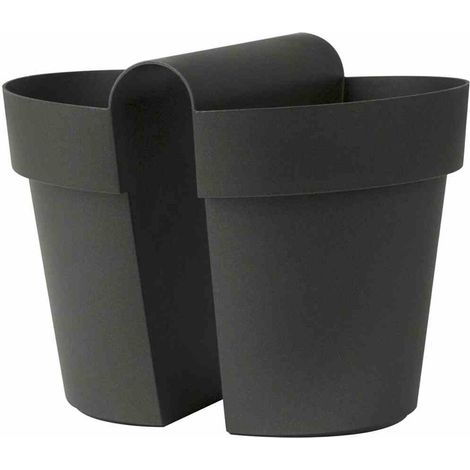 Balkonhängetopf BE-UP mit Wasserreserve 25 cm, anthrazit (1/5)