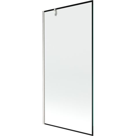 Paroi de bain Mexen Next 1 volet 90 x 150 cm, motif noir, nickel brossé - 895-090-000-00-70-97 (1/5)
