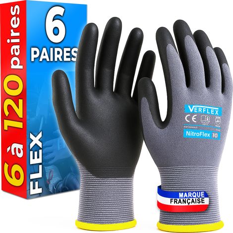 Gants en Tricot de Nylon - Maille Respirante - Taille 9 (L) - 6 Paires - MK-Glove