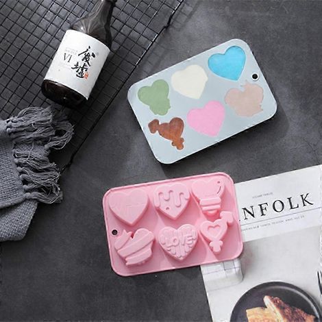 Antihaftbeschichtete, herzförmige Silikon-Schokoladenformen, Backbleche für Fondant, Pralinen, Gelee und Muffins, vielseitige Antihaftform (1/3)