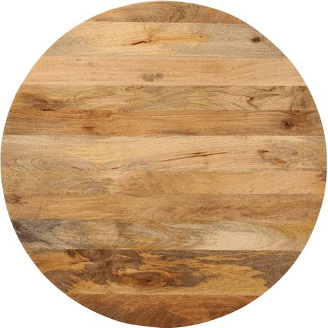 Tischplatte Ø 80x3,8 cm Rund Massivholz Mango