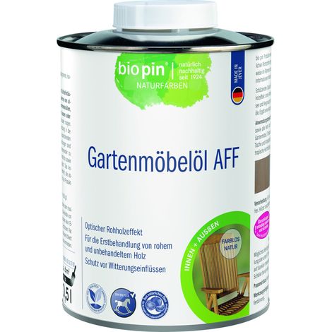 Biopin Naturfarben Gartenmöbelöl AFF 500 ml farblos Holzschutzmittel
