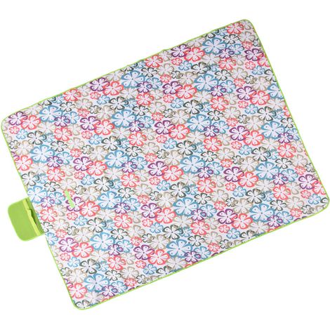 Couverture de pique-nique 145/200 cm, grande taille, imperméable et résistante au sable, portable, idéale pour le camping et les voyages, motif floral. (1/5)