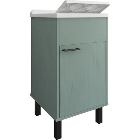 Mobile Lavatoio Smeraldo 45x50x85 cm con Vasca in PP Struttura in PVC Verde Scuro (1/5)