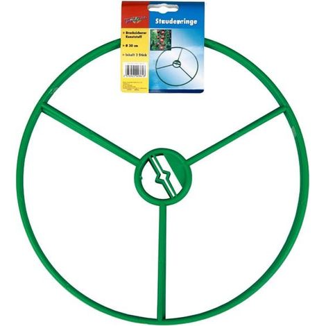 TrendLine Staudenring Kunststoff ß 30 cm 3 Stück Staudenhalter Pflanzenring grün