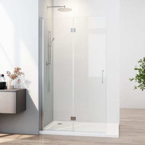 Walk in Duschwand 120x195cm Duschwand Falttür faltbar Walk-in Dusche Duschabtrennung Glaswand