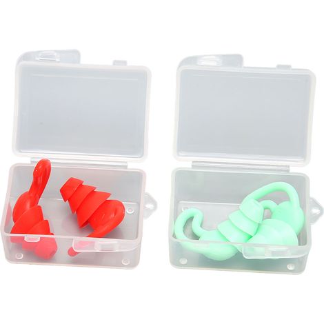 paires de bouchons d'oreilles étanches, antibruit, bords en forme d'aileron de requin, en silicone réutilisables et lavables, pour dormir, nager ou étudier. (1/5)