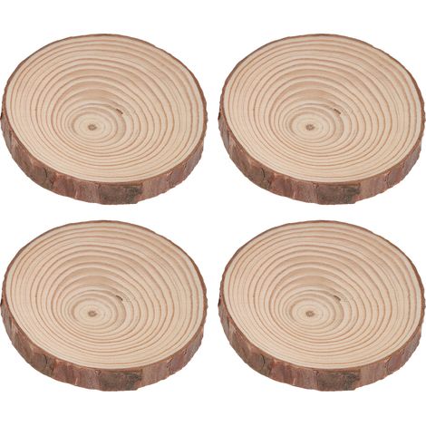 25 Pièces Dessous de Verre en Bois de Pin Rond, Décorations Rustiques pour Salon et Bureau (1/5)