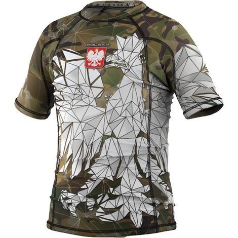 Maglietta a maniche corte rashguard per bambini polska camo 140 camo