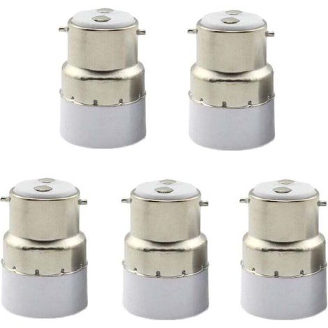 Ulisem Lot de 5 convertisseurs de douilles B22 vers E14, adaptateur de douille B22 vers E14 standard, support de lampe