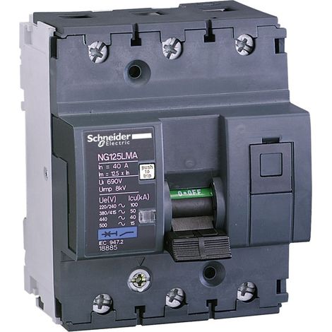 Schneider 18879 Acti9 NG125LMA - Motor circuit breaker - 4A - 3P 3d - mag release